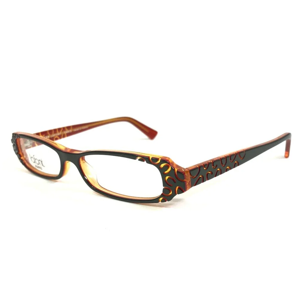 Jean Lafont Eyeglasses Frame ROTIN 985 Green Orange Rectangle Full Rim 49-14-140